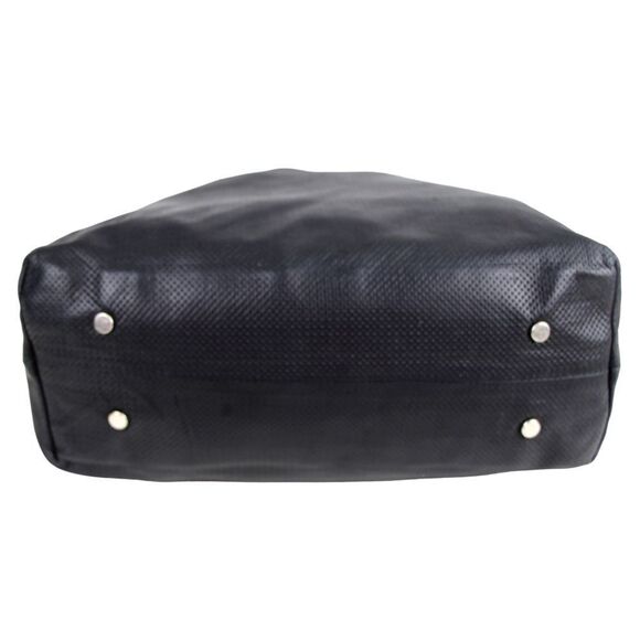 Pauric Sweeney ITALY PERFORATED BLACK GENUINE LEATHER SATCHEL HANDBAG TOTE PURSE - Picture 6 of 16